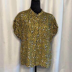 CAbi Yellow Polka Dot Button-Up Shirt